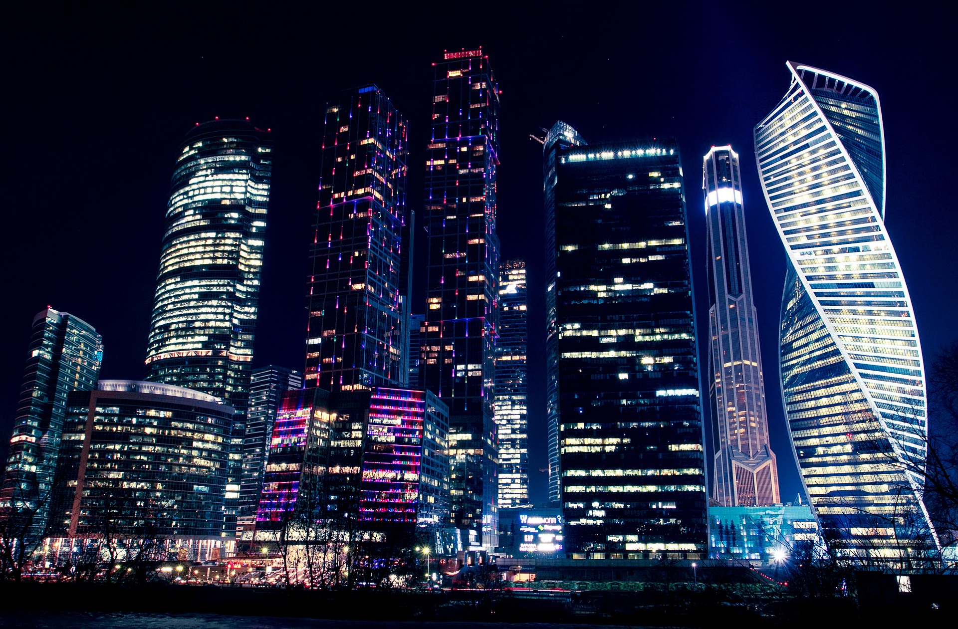 Moscow city night