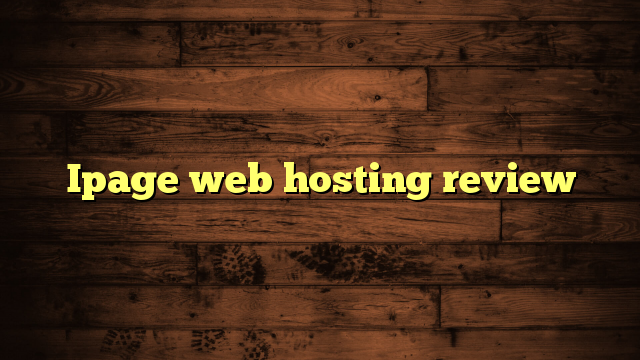 Ipage web hosting review