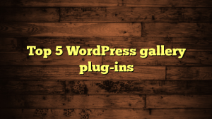 Top 5 WordPress gallery plug-ins