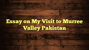 Essay on My Visit to Murree Valley Pakistan