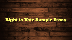 Right to Vote Sample Essay